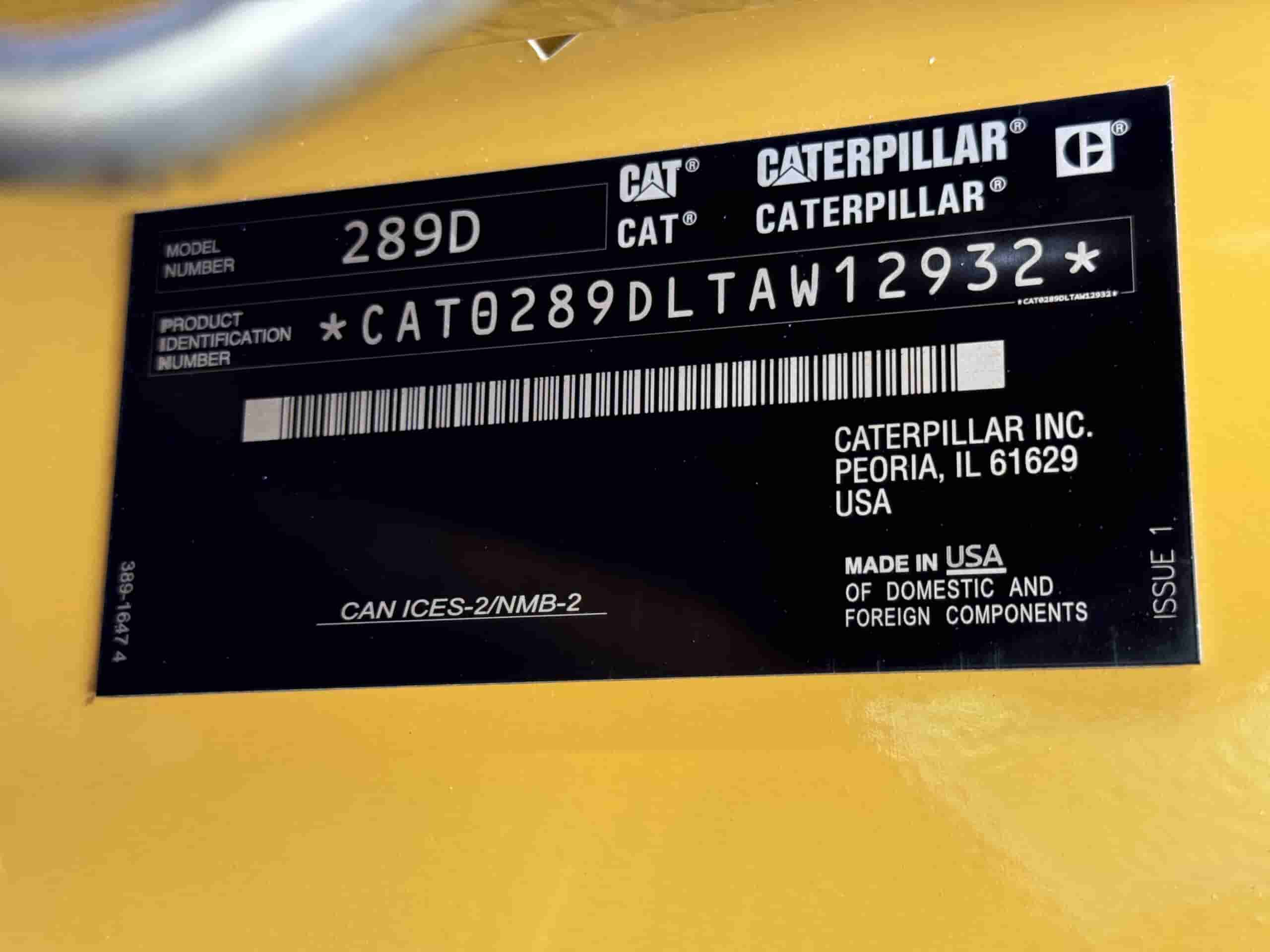 2019 CAT 289D HIGH FLOW XPS
